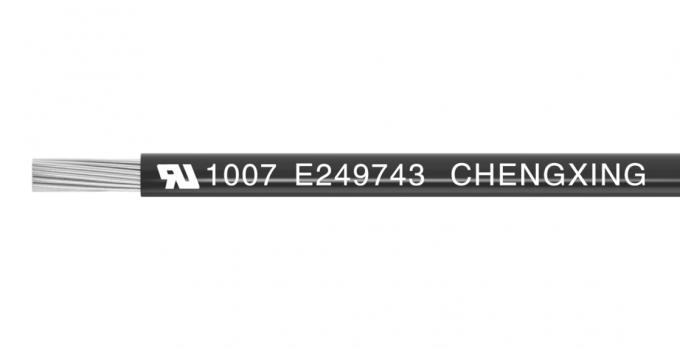 UL1007-22AWG-17/0.16TC Black Color L= 350mm, wire stripping=4mm from one side