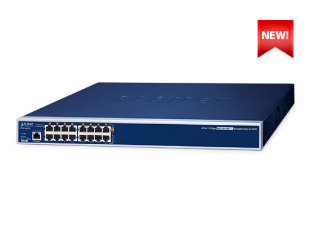 Новый 8-портовый управляемый инжекторный хаб 10Gbps 802.3bt PoE++ от PLANET