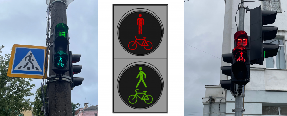 Світлофор для велосипедистів та пішоходів