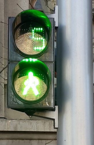 Led traffic warning light for pedestrians