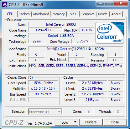 eBOX560-880, CPU-Z